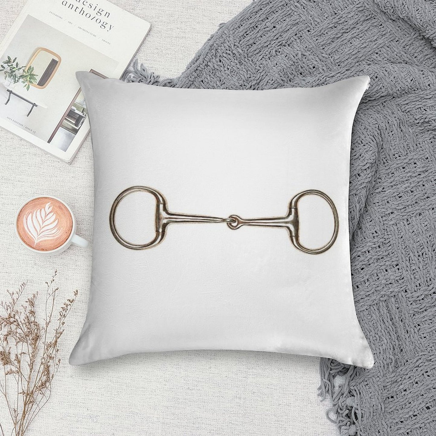 Snaffle Bit Soft Luxury Feel Throw Pillow