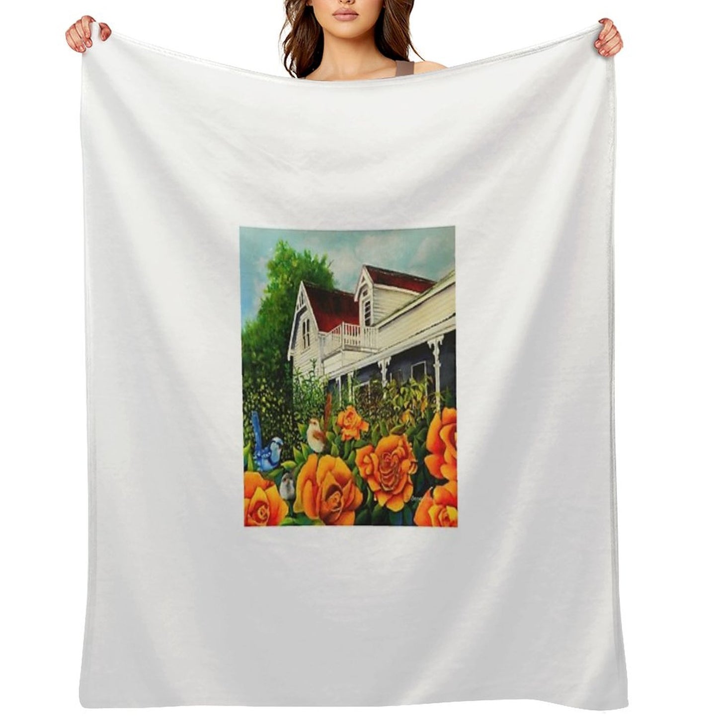 The Rose Gardens. Franklin Tasmania Throw Blanket