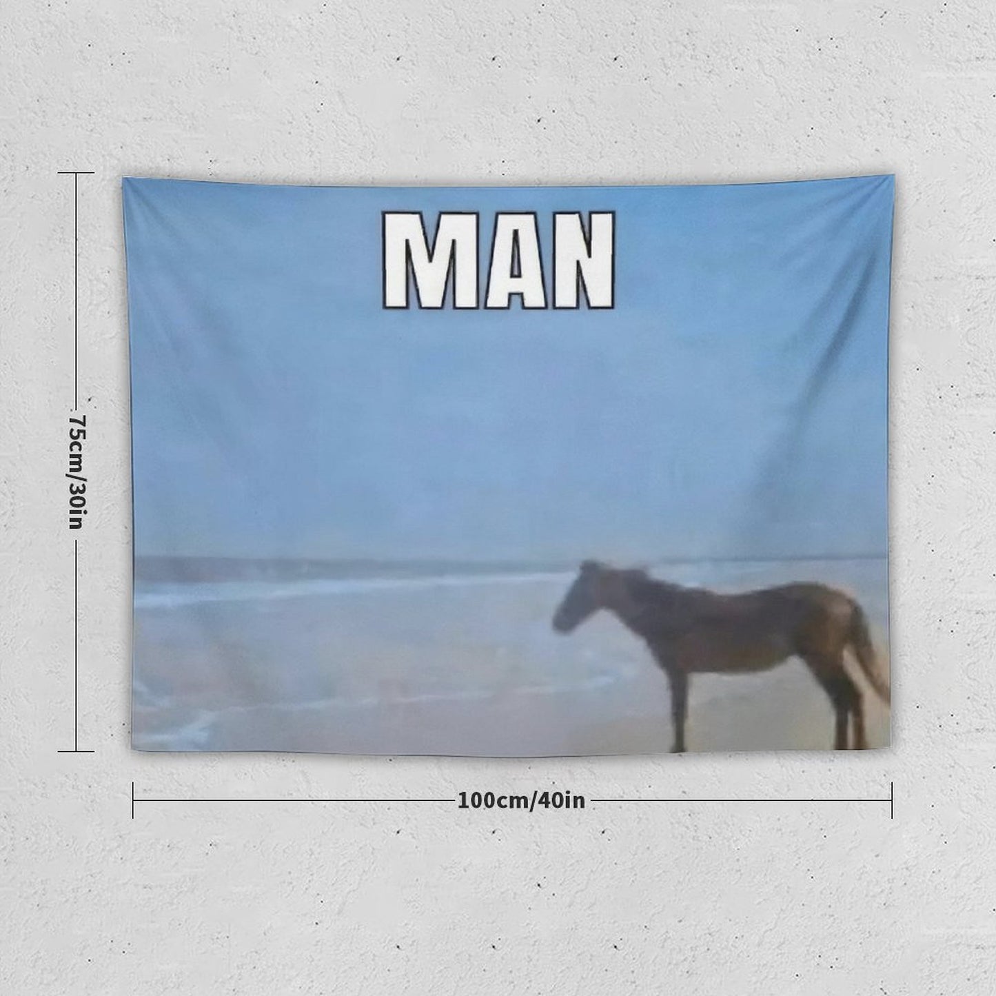 Horse Looking Out to Sea Meme Tapestry