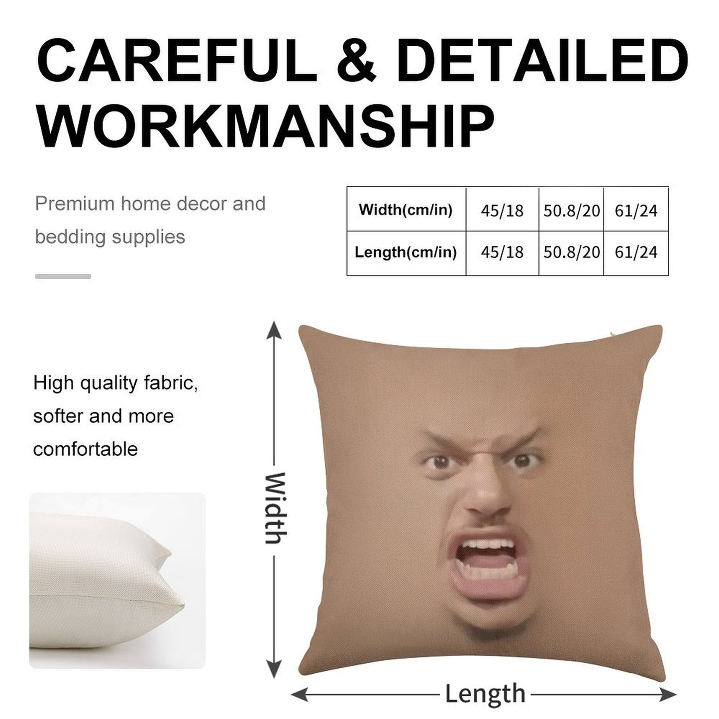 Eric Andre Yelling Linen Throw Pillow Cover