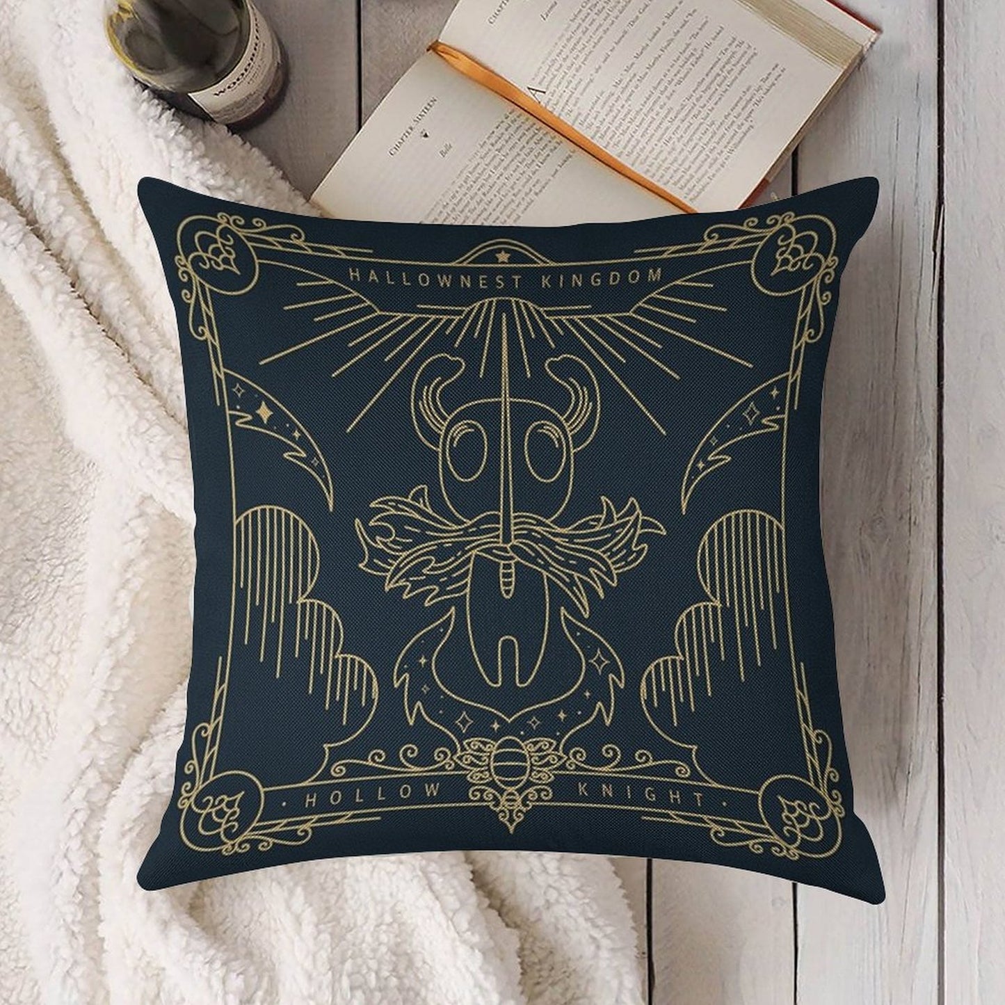 Hollow Knight Linen Throw Pillow Cover