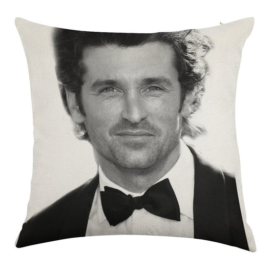 Patrick Dempsey Linen Throw Pillow Cover