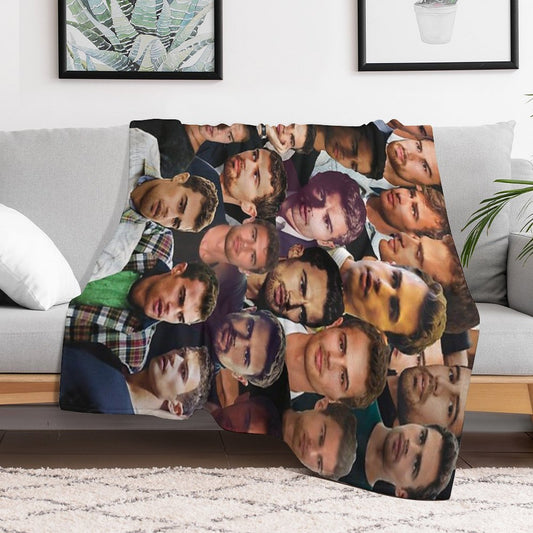 Theo James Photo Collage Throw Blanket