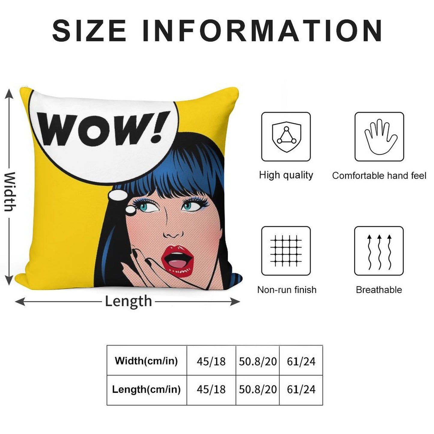 Pop Art - Wow Apron Backpack Etc Soft Gift Ready Throw Pillow