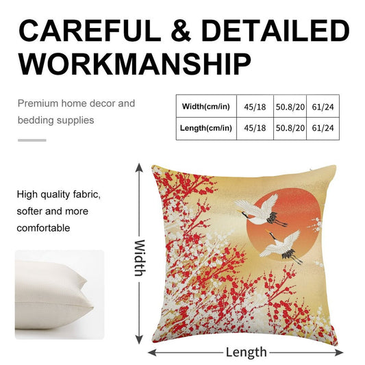 Japan 2 Linen Throw Pillow Cover