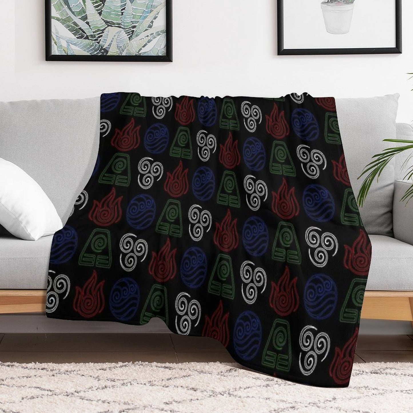 Four Elements Minimalist Throw Blanket