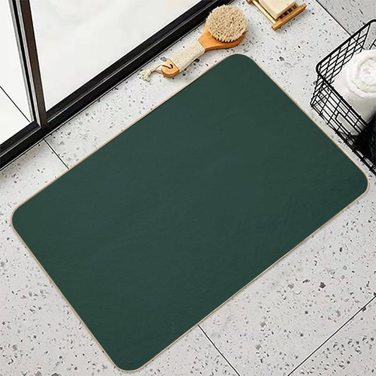 Forest Green Solid Color Bath Mat