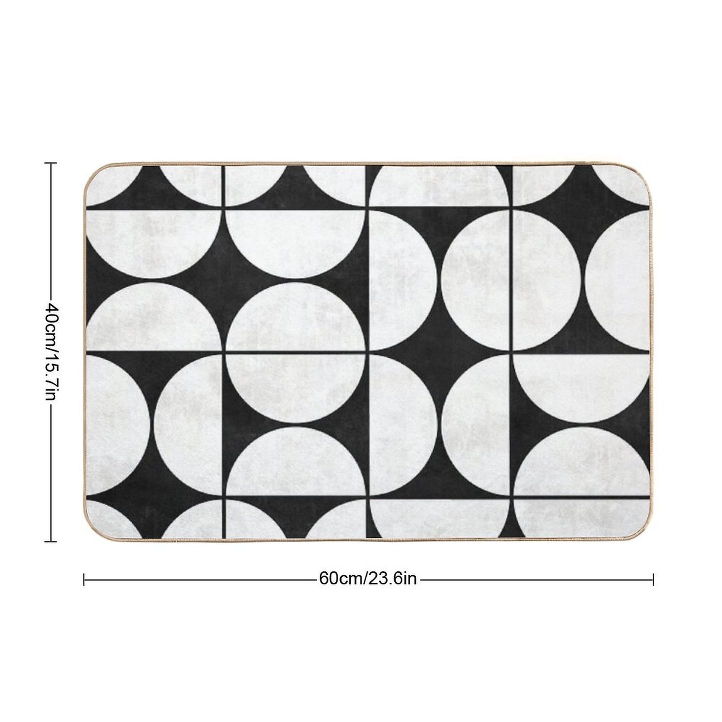 Mid-Century Modern Pattern No.2 - Black And White Concrete Bath Mat
