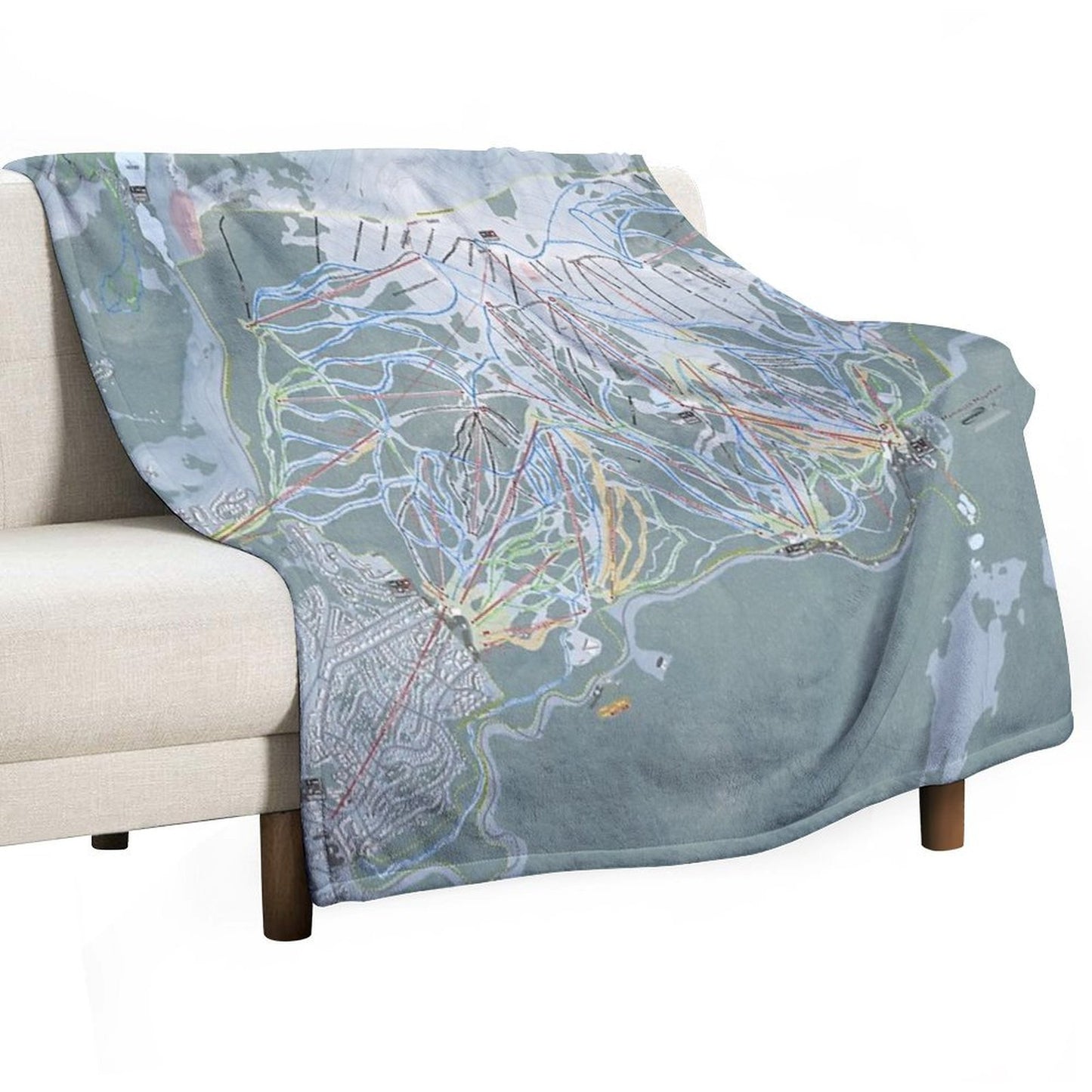Mammoth Mountain Resort Trail Map Throw Blanket
