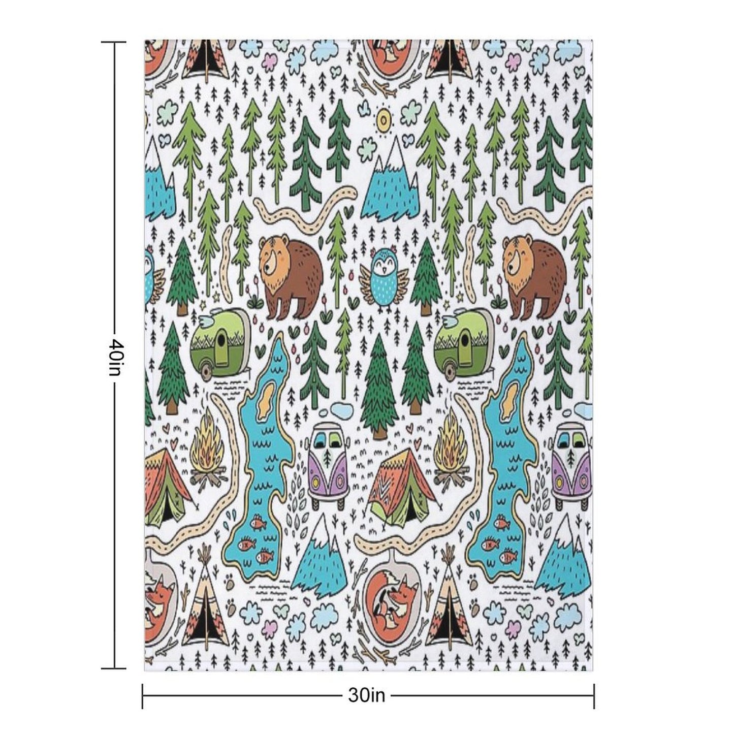 Happy Map Throw Blanket