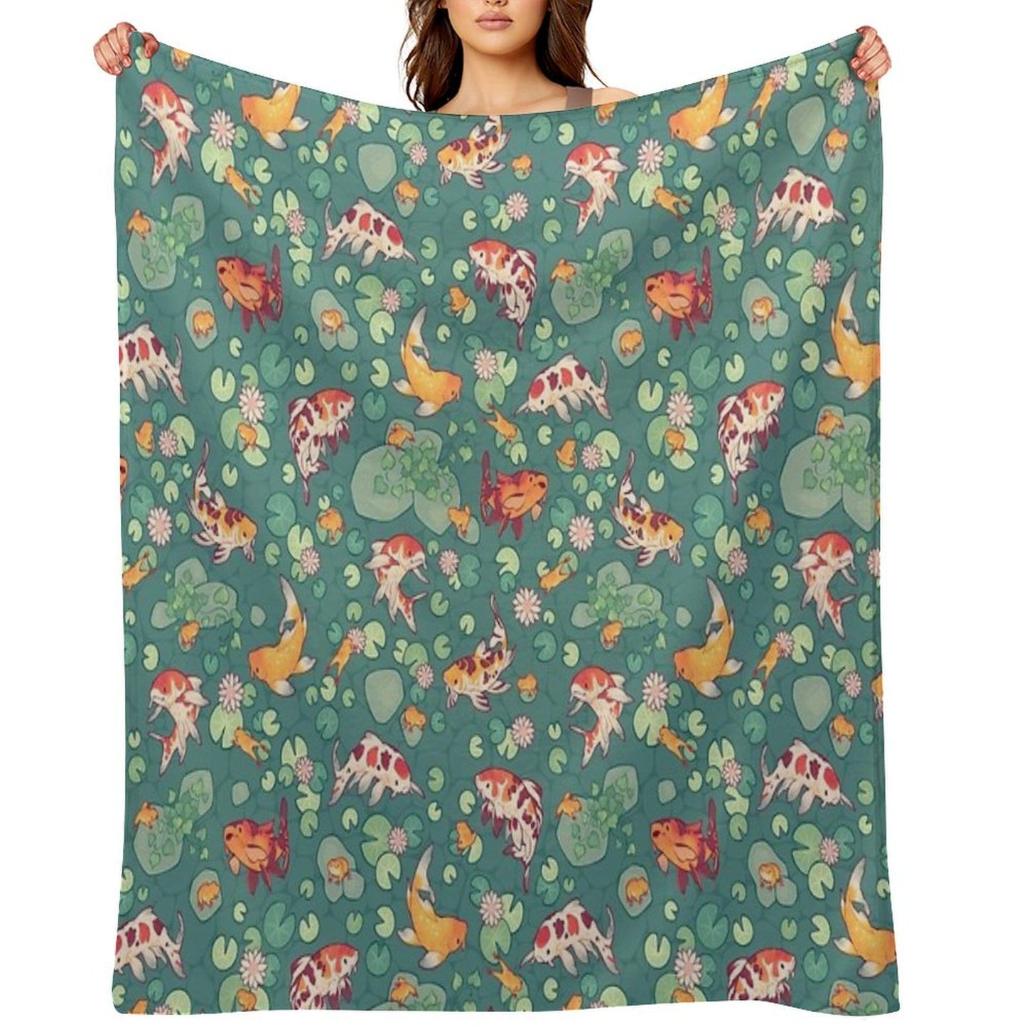 Koi Pond Throw Blanket