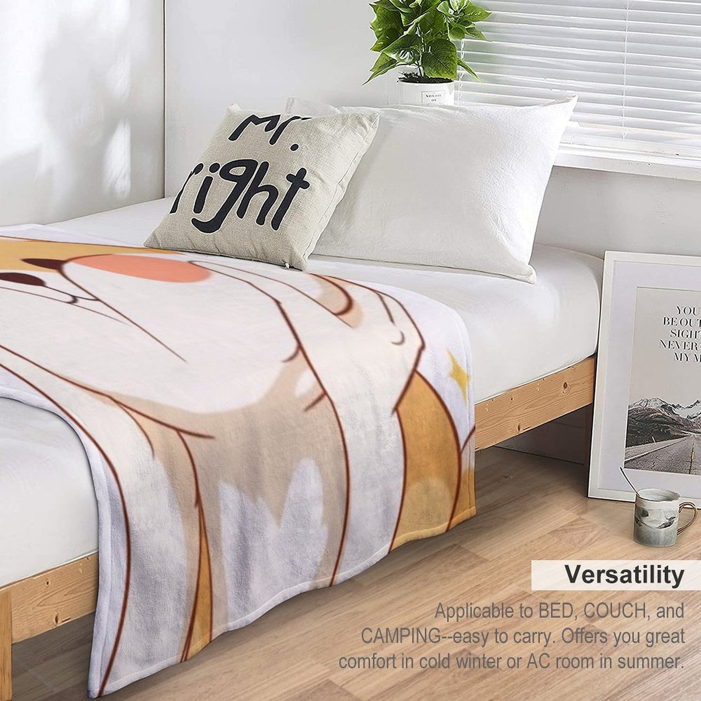 Kawaii Shiba Inu Throw Blanket