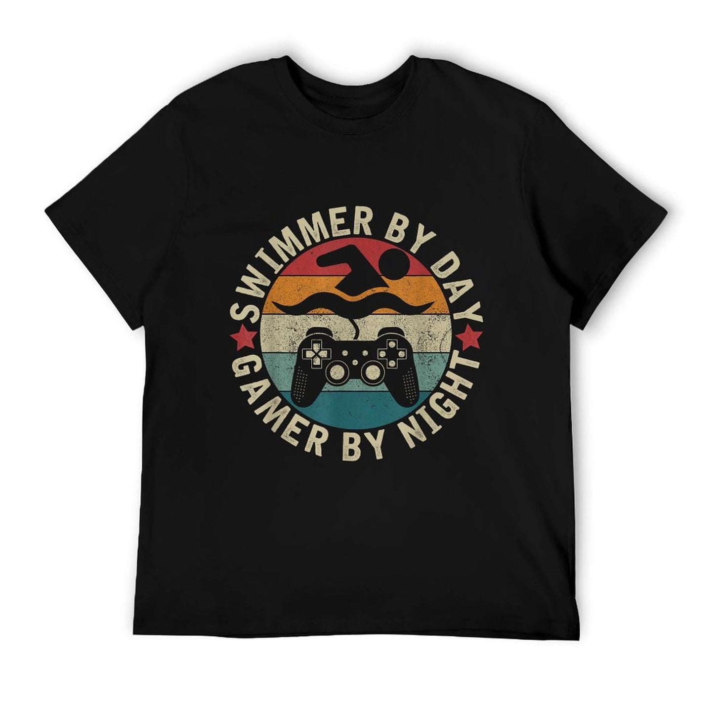 Swimmer By Day Gamer By Night Swimming Funny Swim Gaming T-Shirt