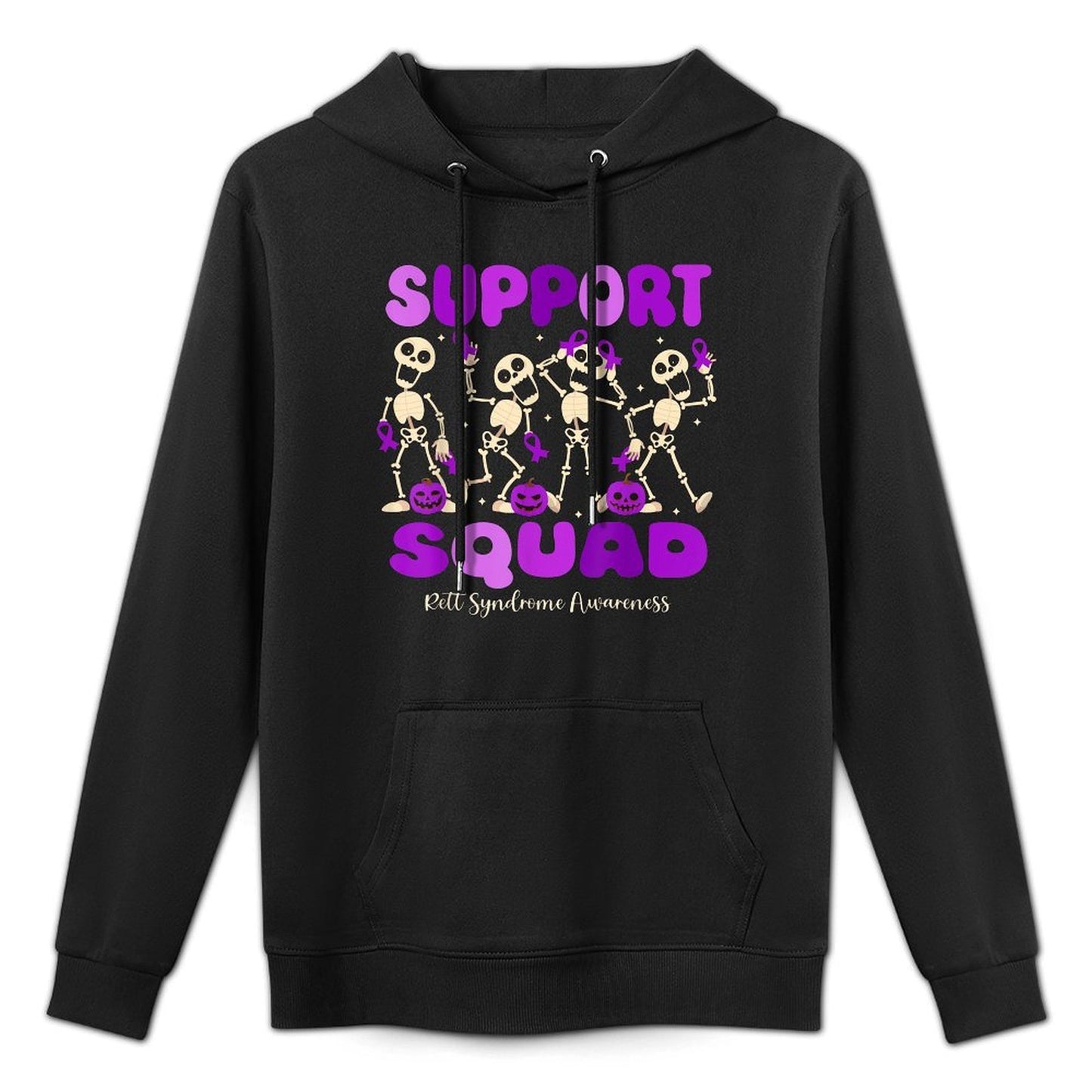 Funny Halloween Rett Syndrome Skeleton Support Squad Pilling-Resistant Hoodie