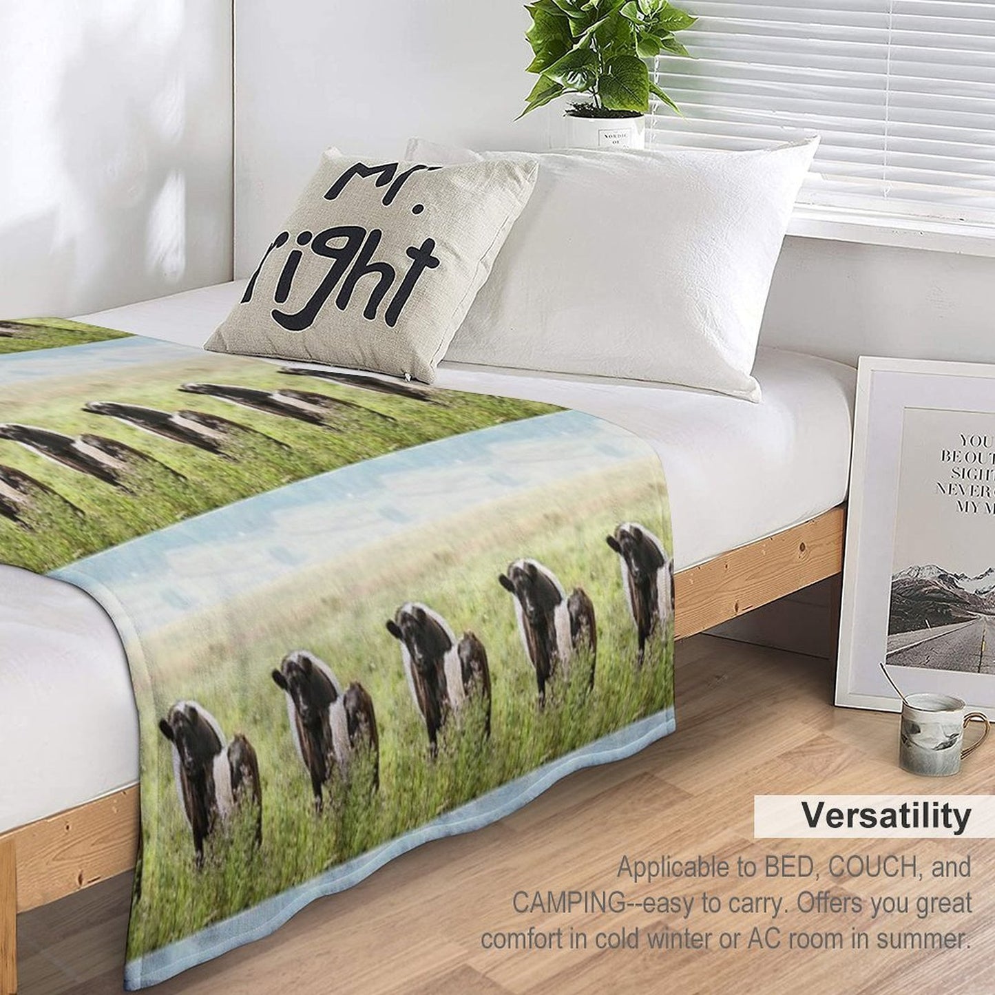 Belted Galloway Cow And Calf Throw Blanket