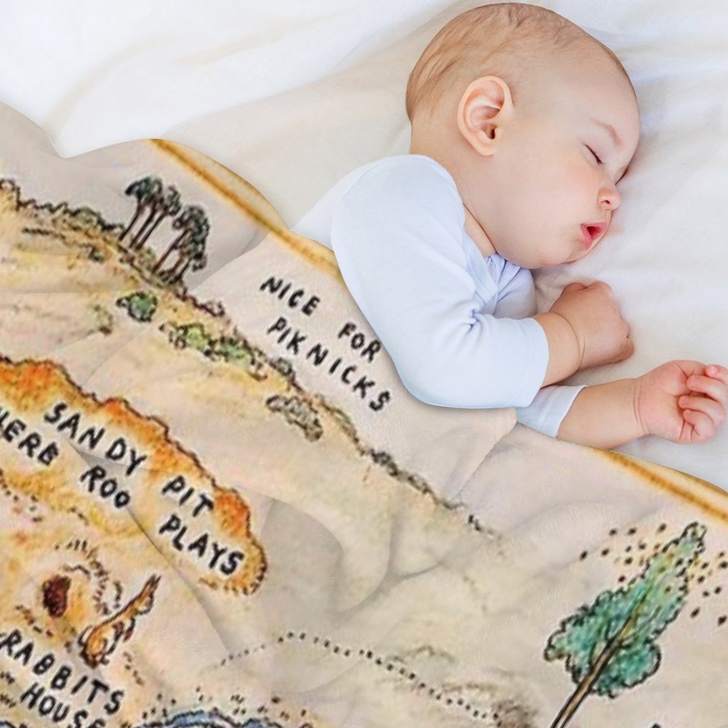 100 Acre Wood Map Throw Blanket