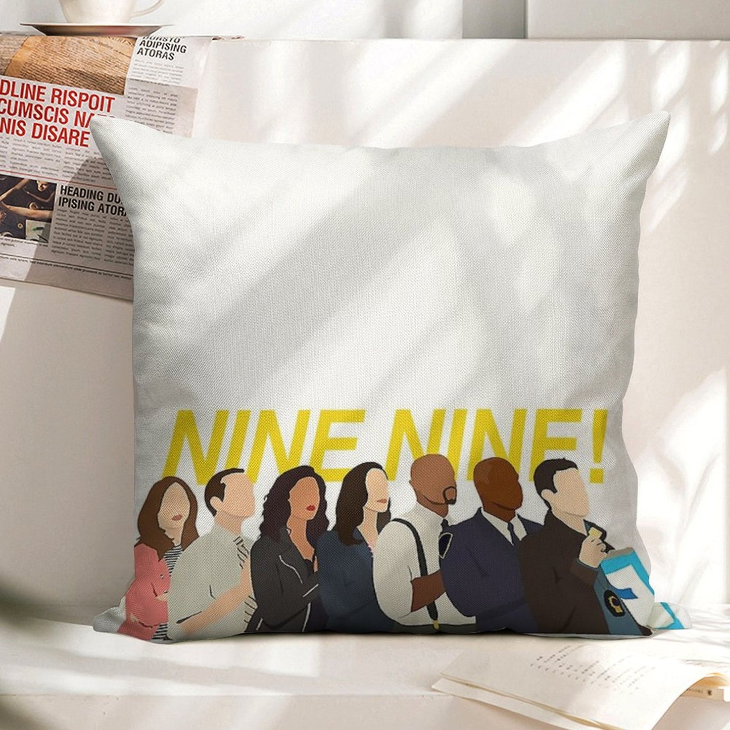Nine Nine Squad Linen Throw Pillow Cover