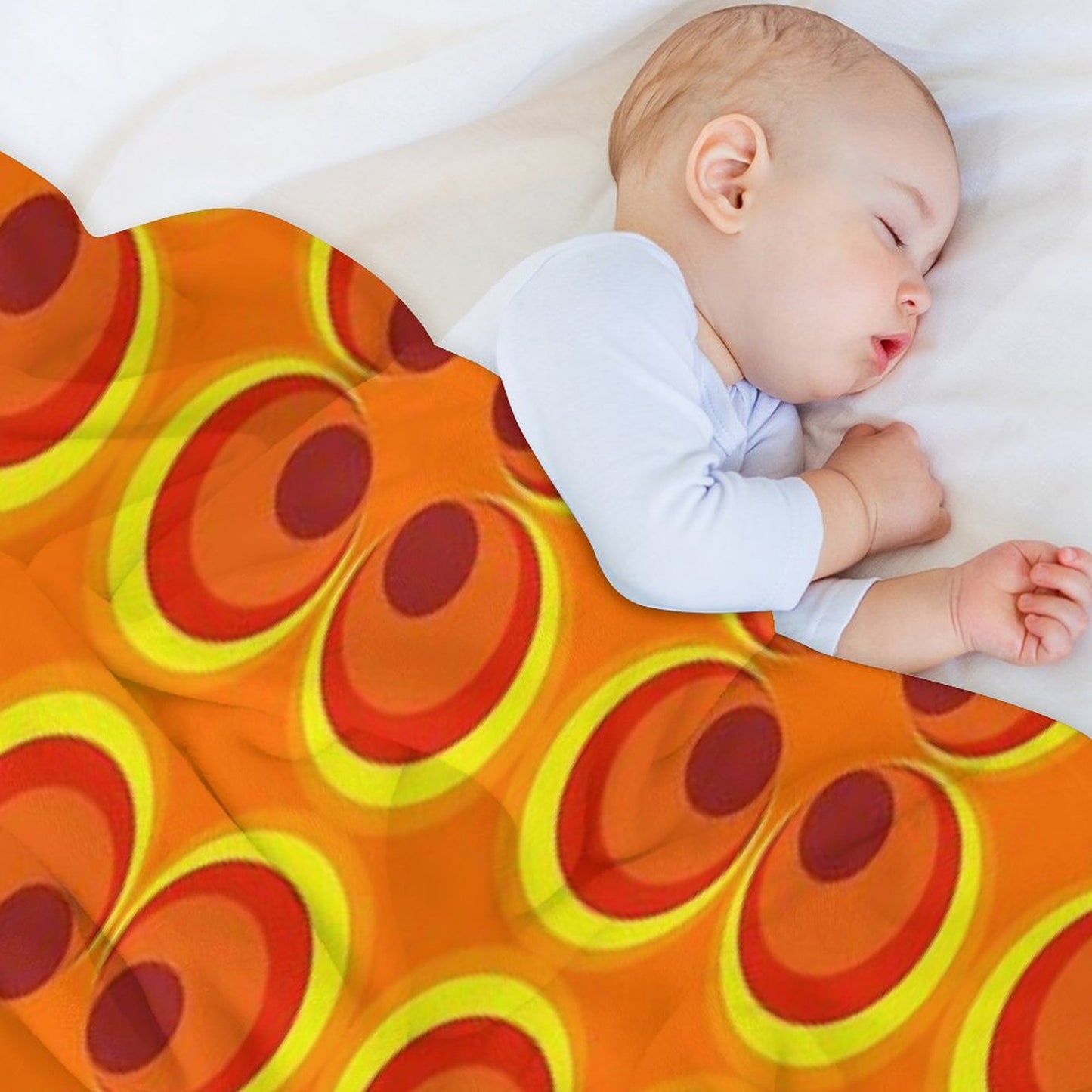 1970s Burnt Orange Retro Design Throw Blanket