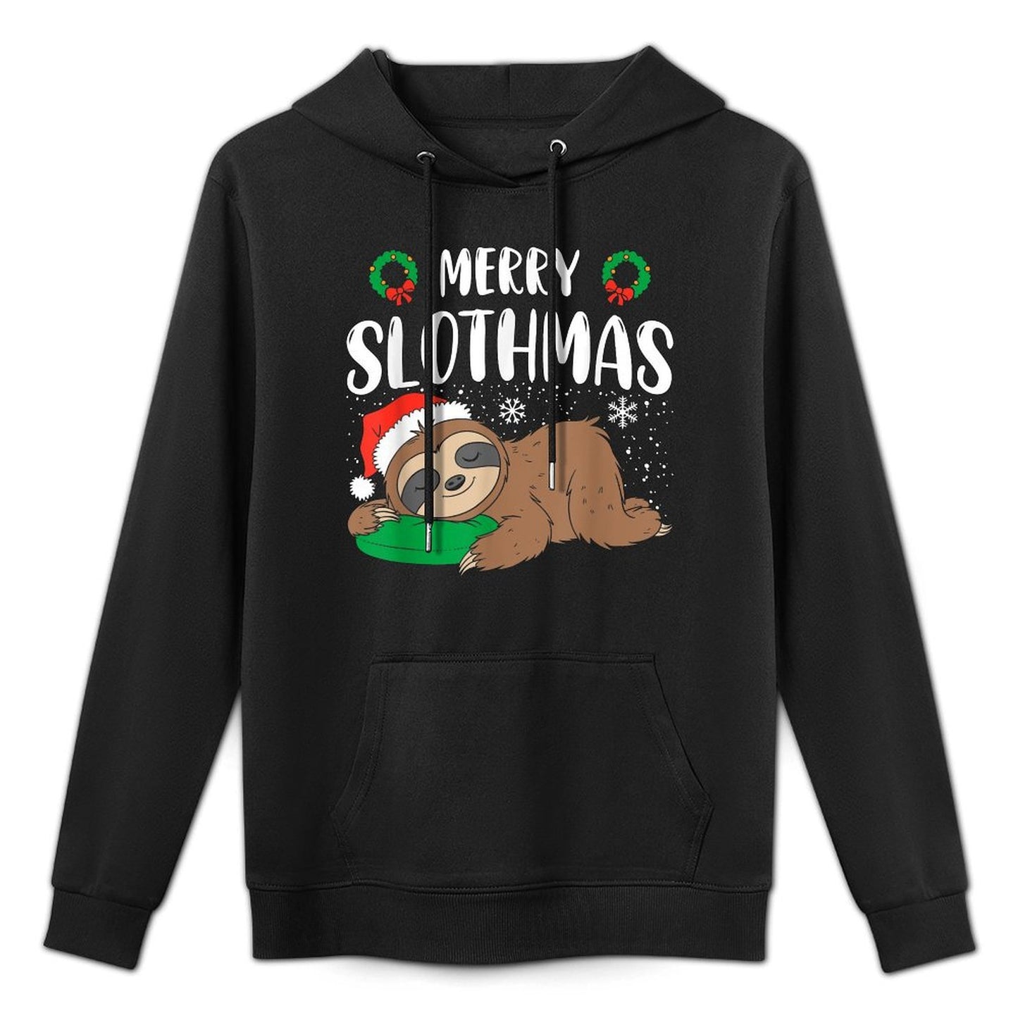 Merry Slothmas Christmas Pajama for Sloth Lovers Cotton-Polyester Blend Hoodie