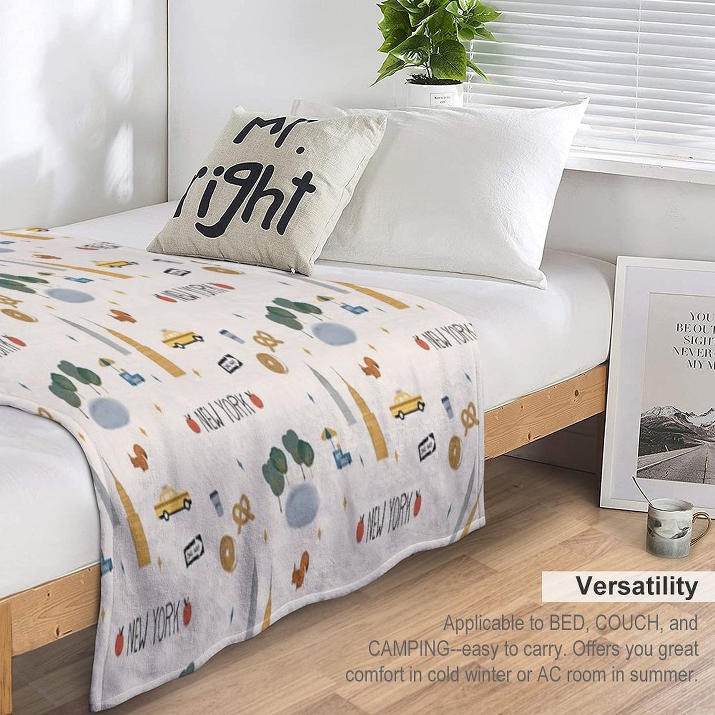 New York City Poster Throw Blanket