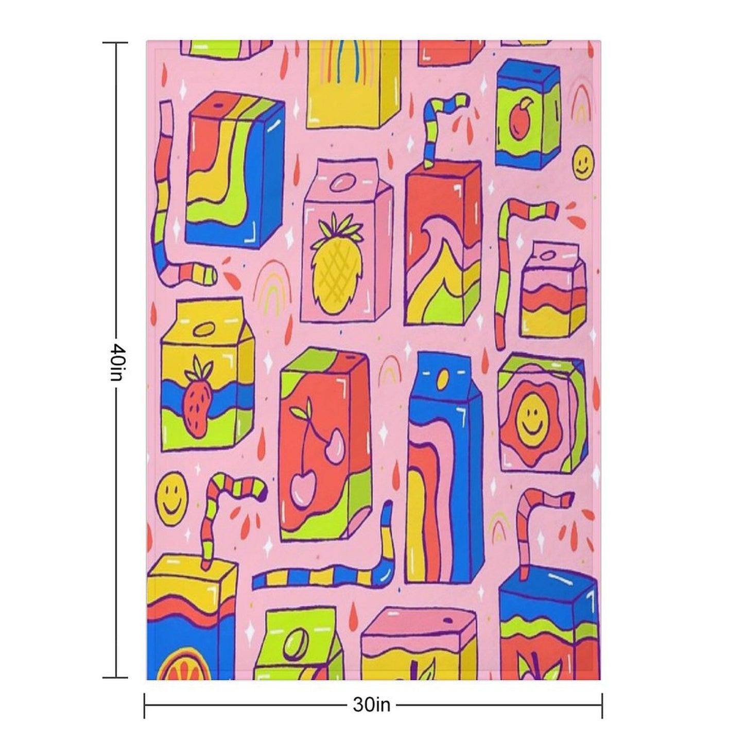Juice Box Print Throw Blanket