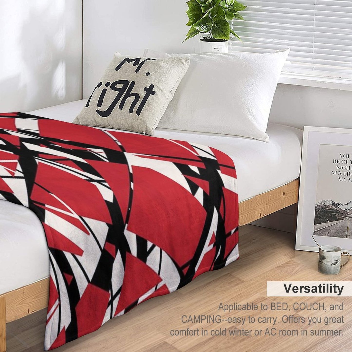 EVH Authentic Stripes Design (red) Throw Blanket