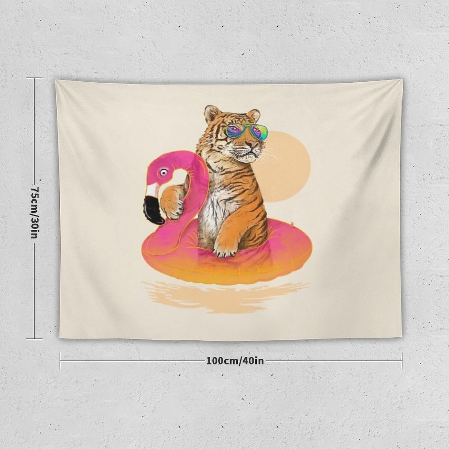Chillin, Flamingo Tiger Tapestry