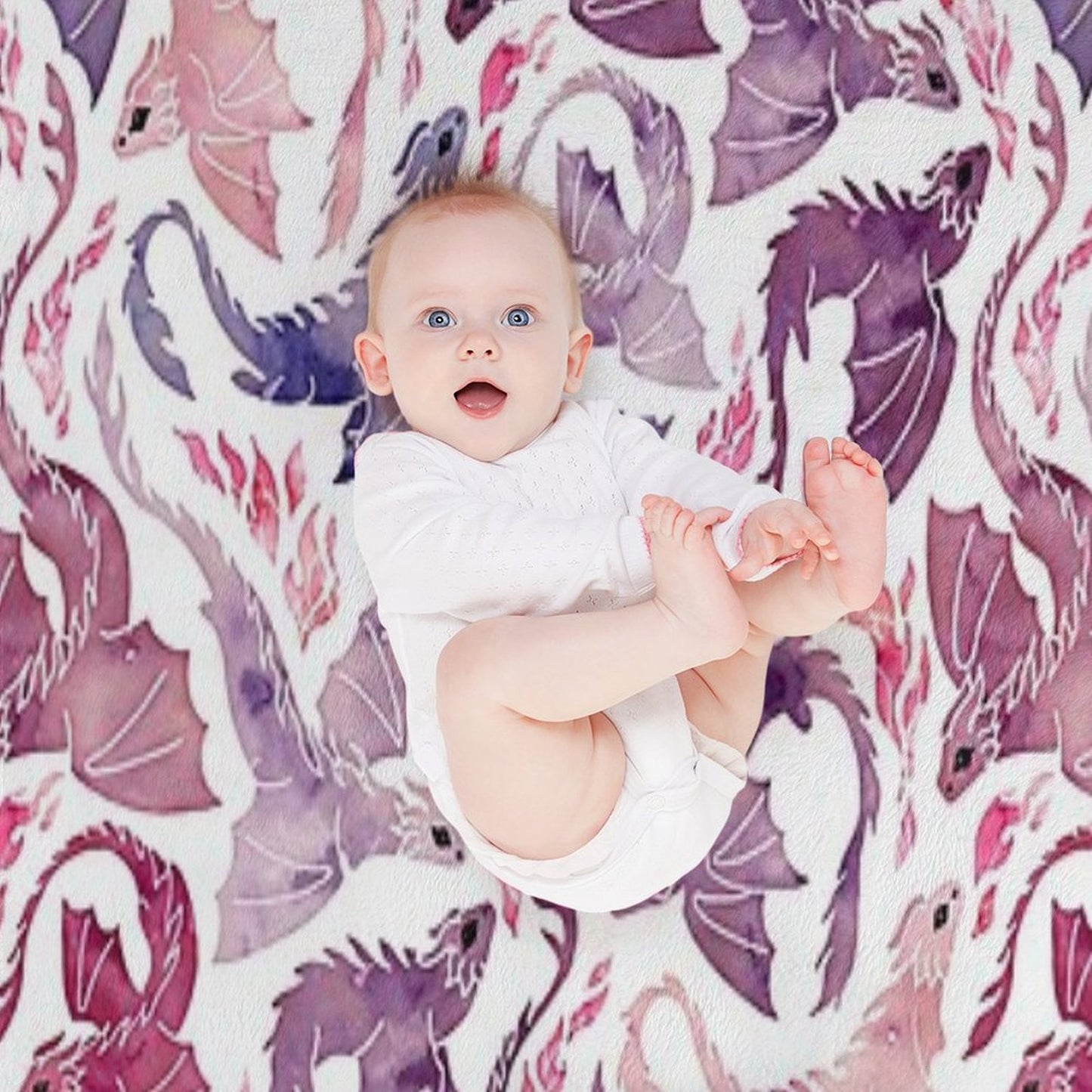 Dragon Fire Pink & Purple Throw Blanket
