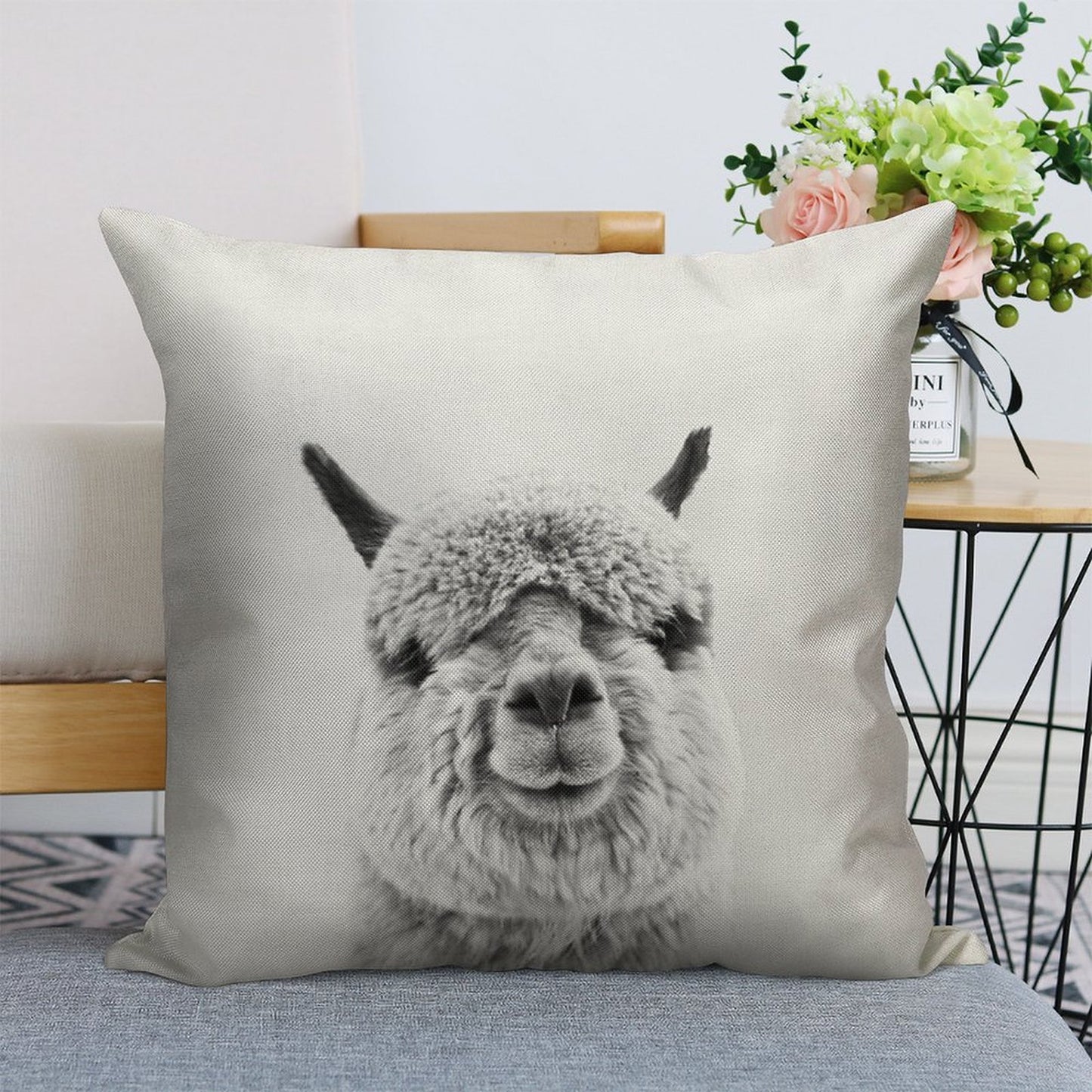 Alpaca Linen Throw Pillow Cover