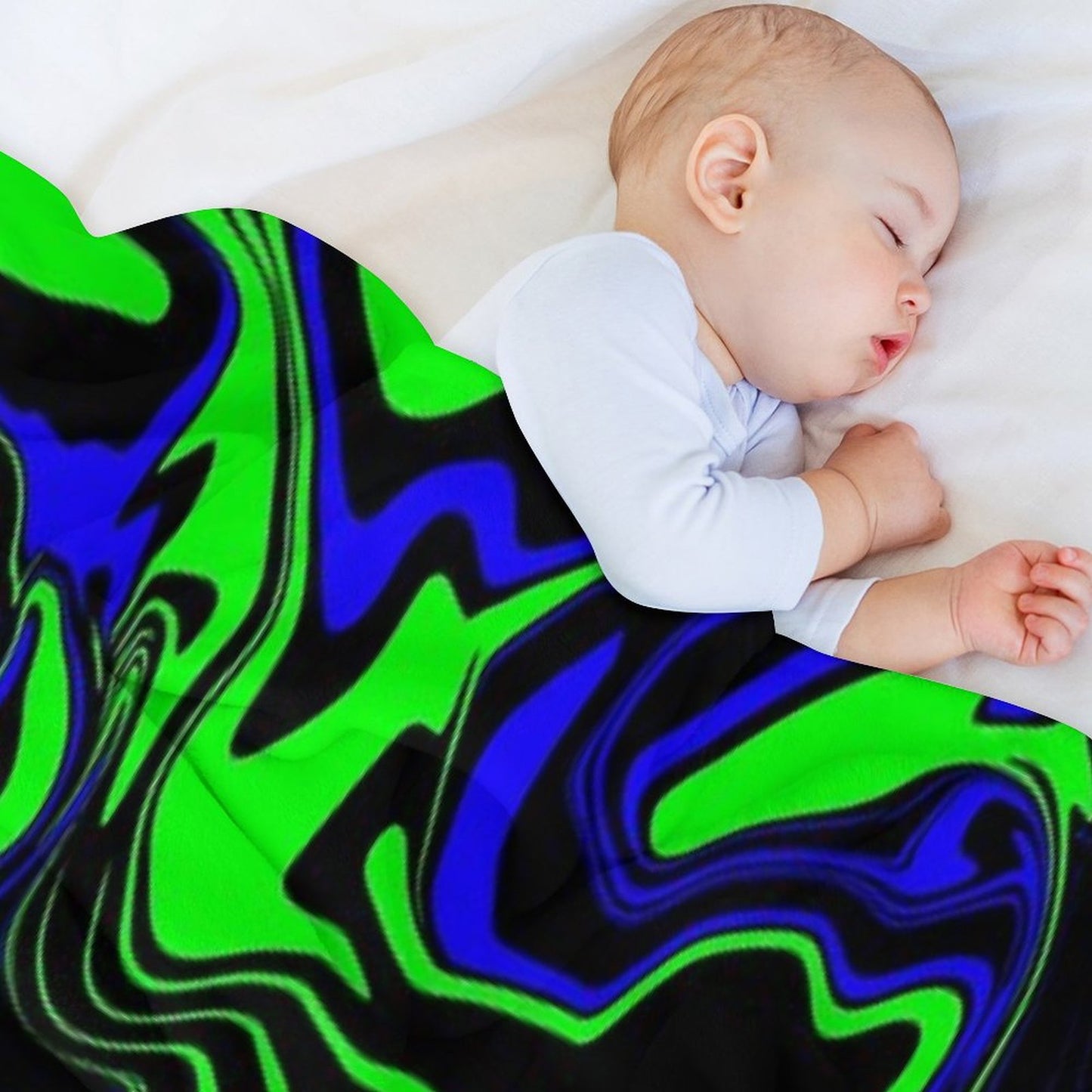 Blue Green And Black Oil Slick Throw Blanket