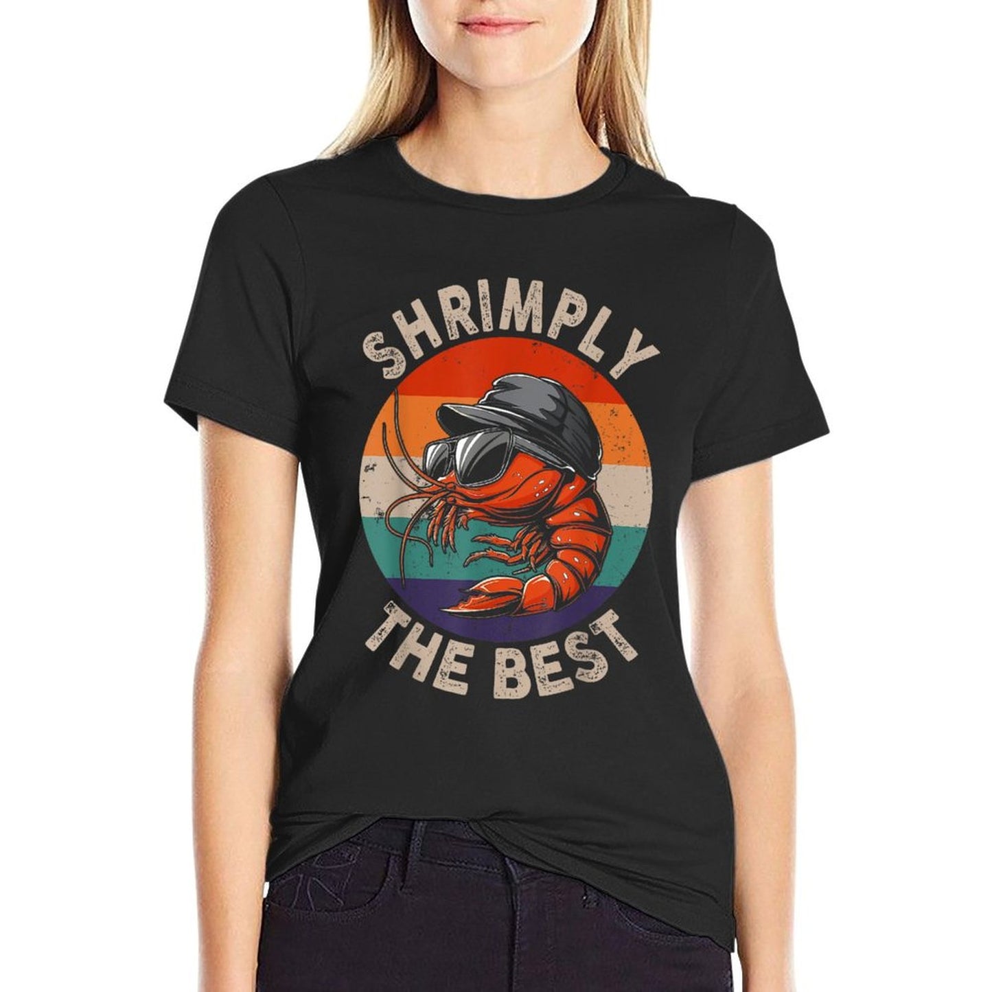 Shrimply The Best Funny Shrimp Catcher Shrimping Season T-Shirt