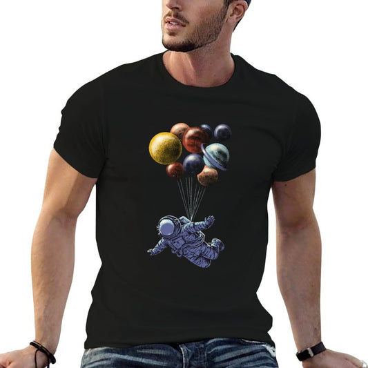 Space Travel Ribbed Collar T-Shirt