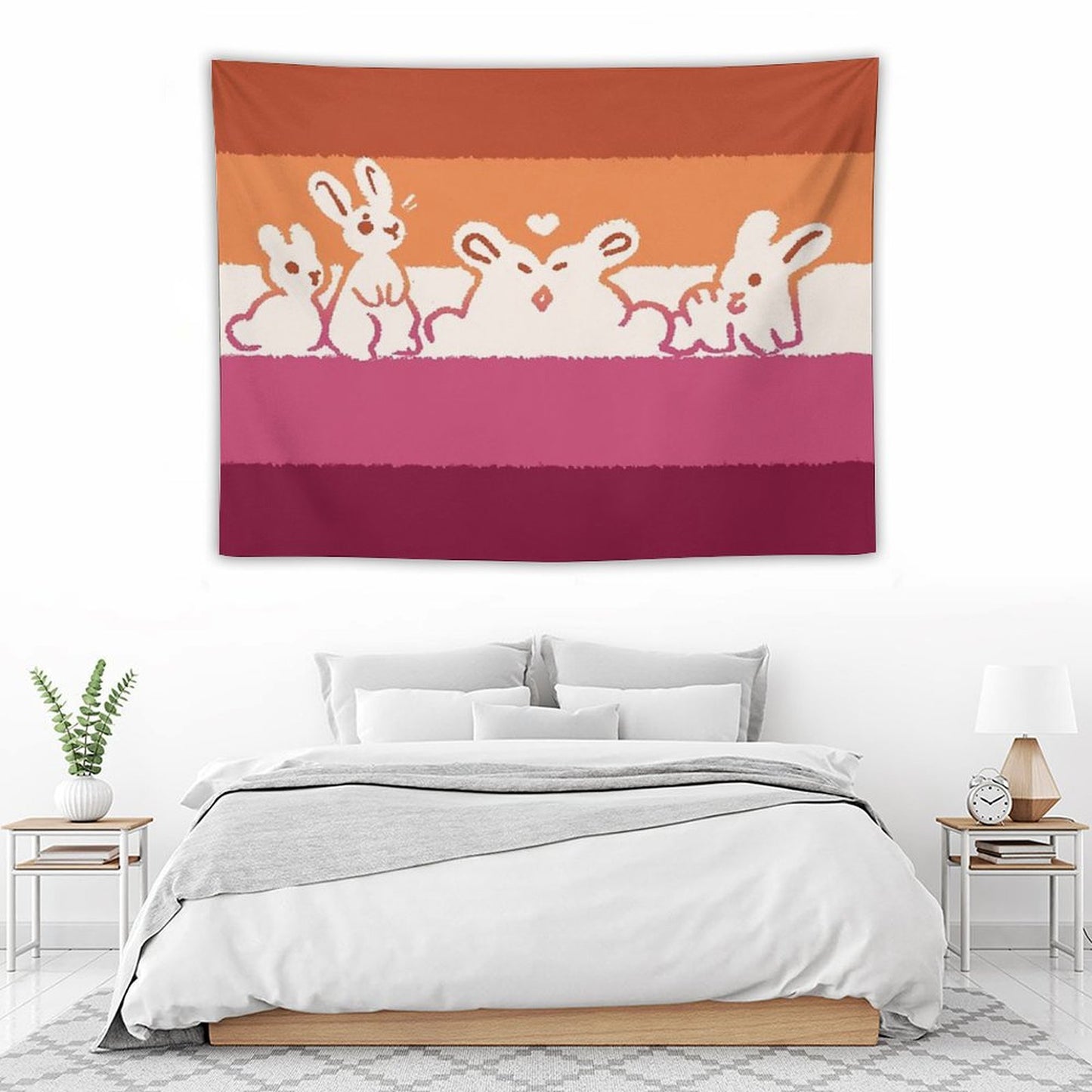 Lesbian Flag Bunnies Tapestry