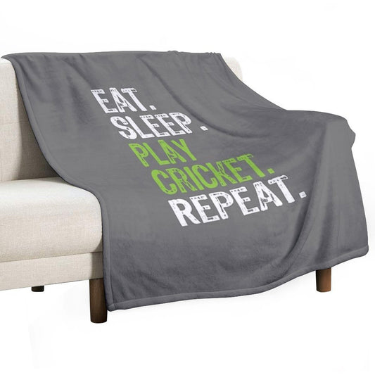Best Eat Sleep Cricket Gift Design Throw Blanket