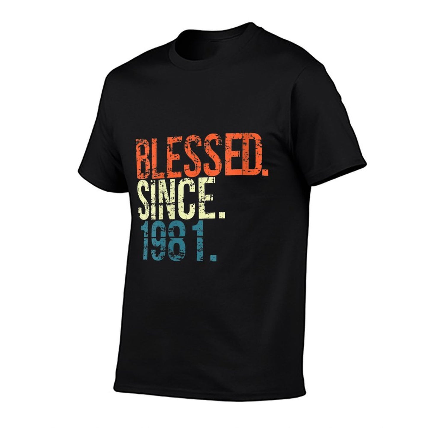 Womens Blessed Since 1981 40th Birthday Gifts Vintage Heathered Texture T-Shirt