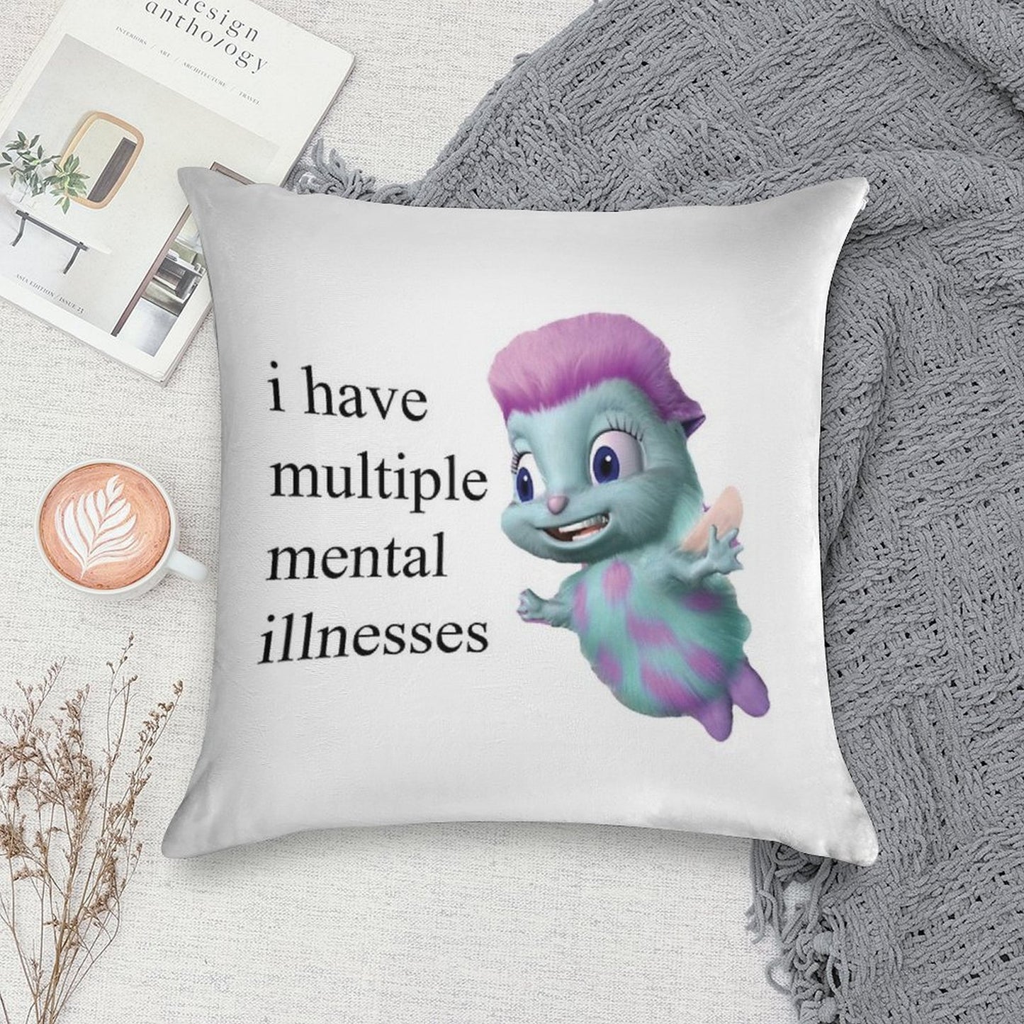 Bibble Mental Illness Rights Soft Style Accent Throw Pillow