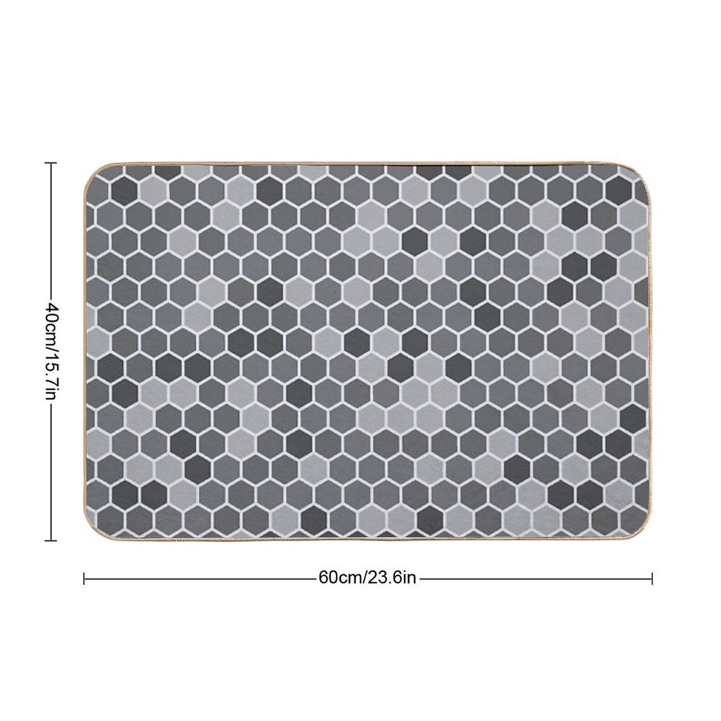 Grey Hexagon Bath Mat