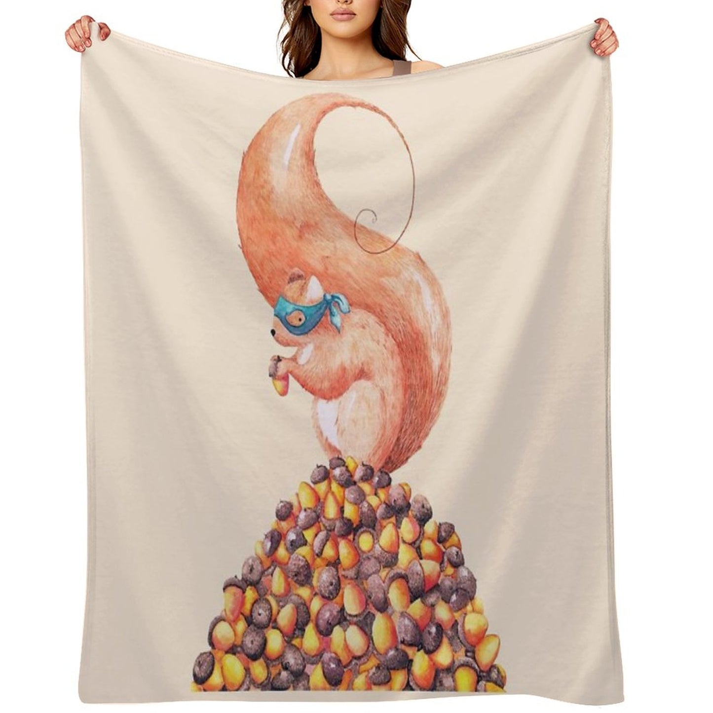 The Bandit Squirrel Throw Blanket