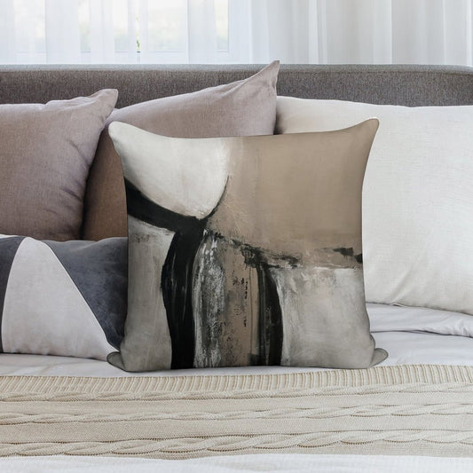 Neutral Abstract Soft Anti-Pilling Throw Pillow