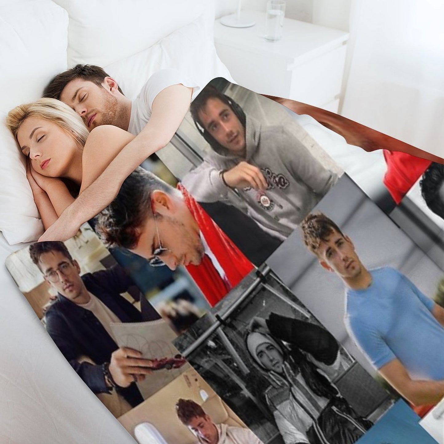Charles Leclerc Picture Collage Throw Blanket