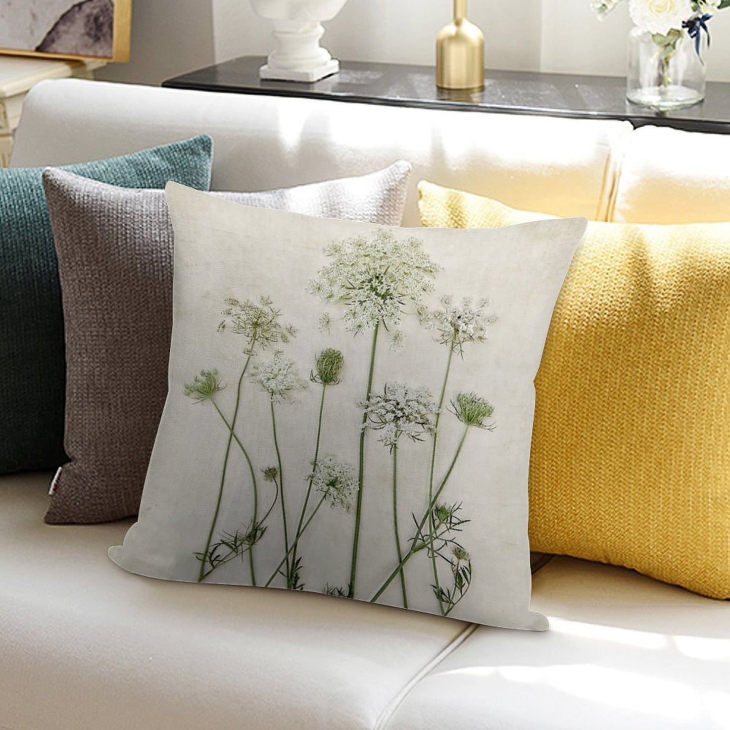 Queen Anne's Lace Soft Durable Construction Throw Pillow