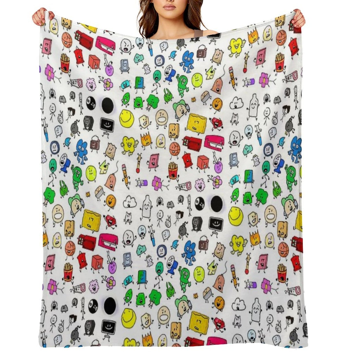 BFDI All Characters (Transparent) Throw Blanket