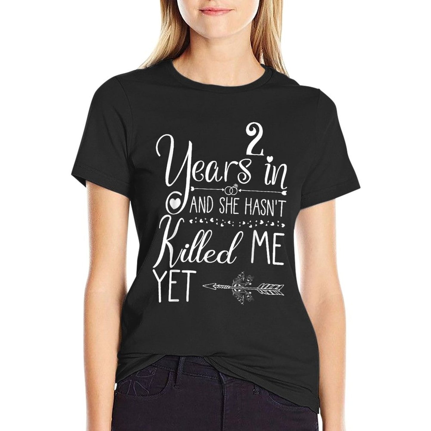 2nd Wedding Anniversary for Him Couple 2 Years of Marriage T-Shirt