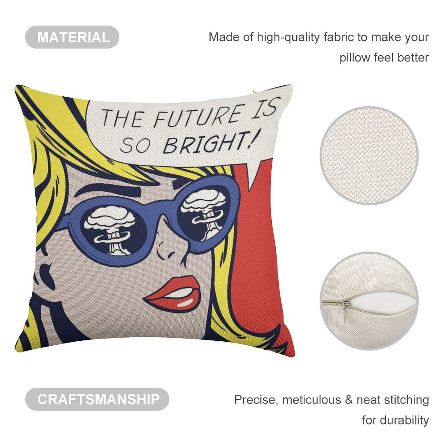 Pop Optimistic Girl Linen Throw Pillow Cover