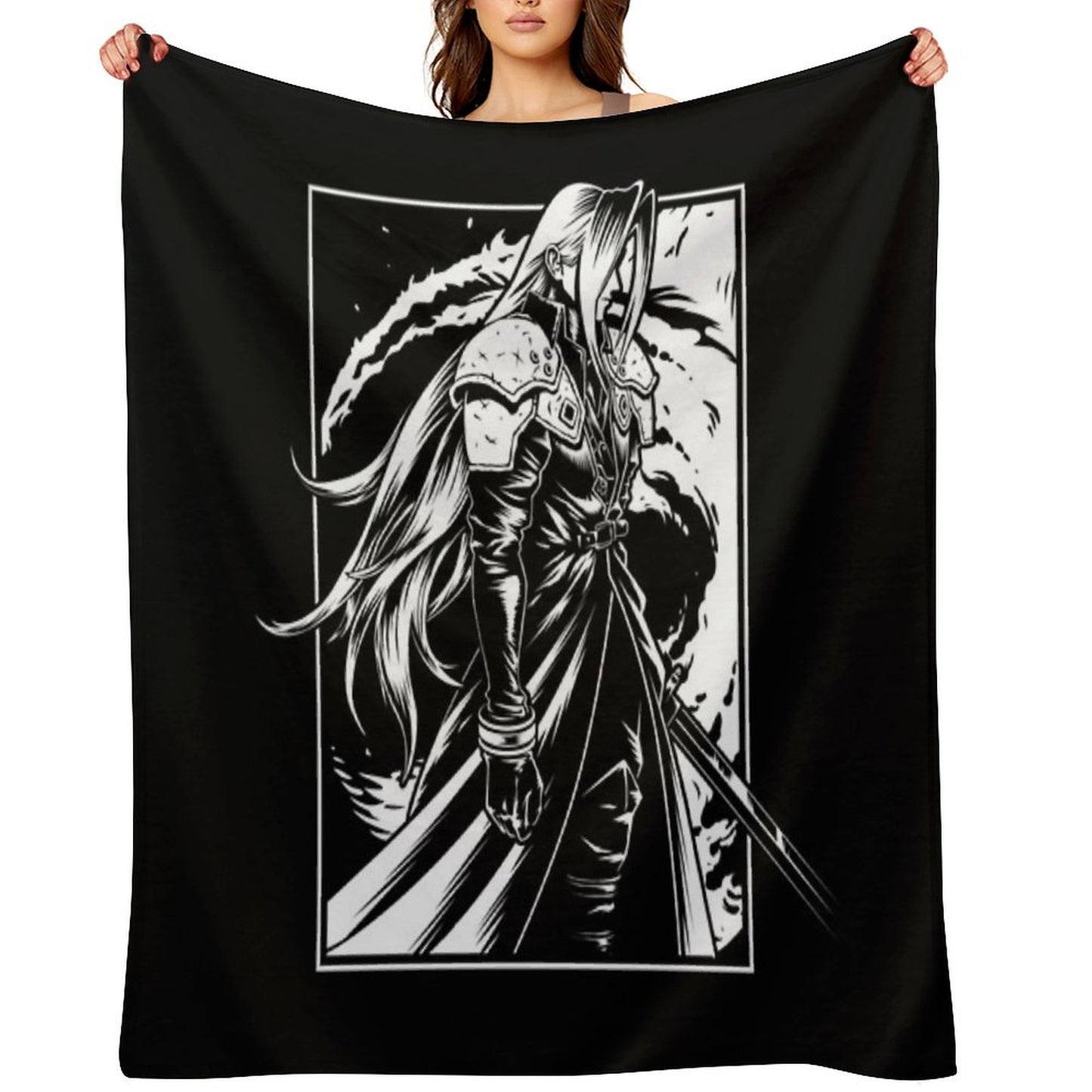 The Man in Black Cape Throw Blanket