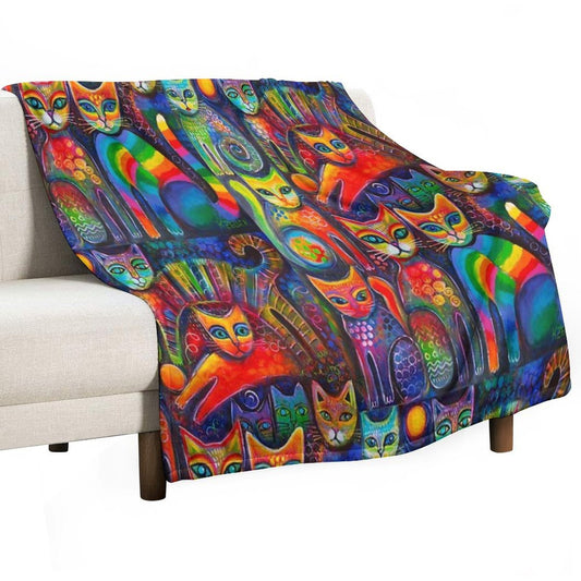 Rainbow Cats Acrylics Throw Blanket