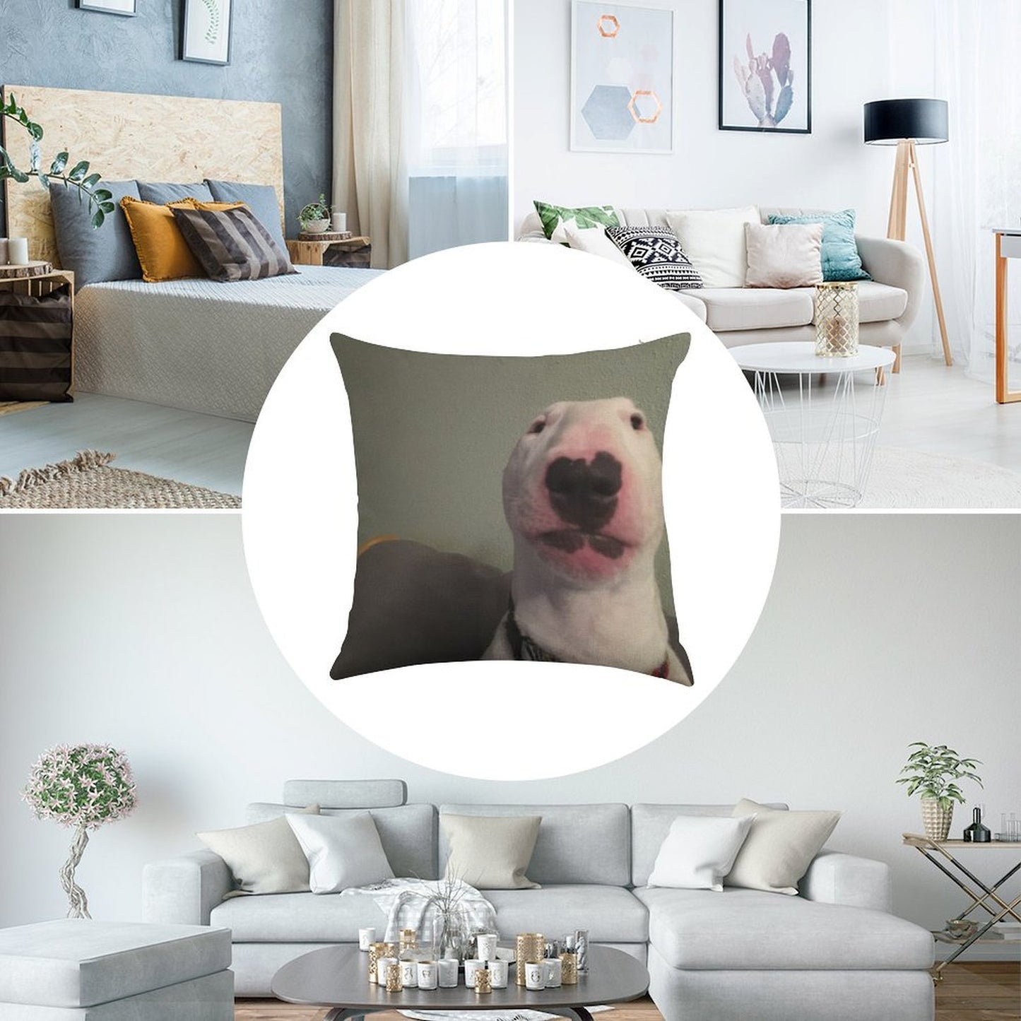 @PupperNelson Walter Original Linen Throw Pillow Cover