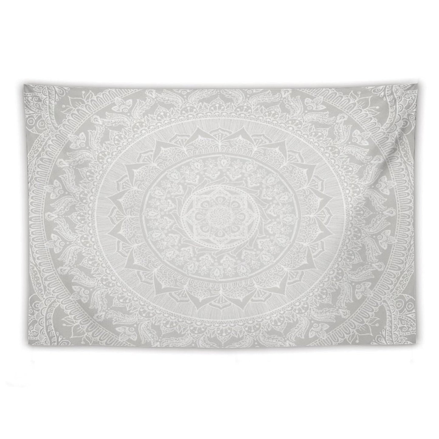 Mandala Soft Gray Tapestry