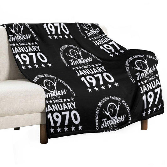 January Birthday Timeless Person - White Text Throw Blanket