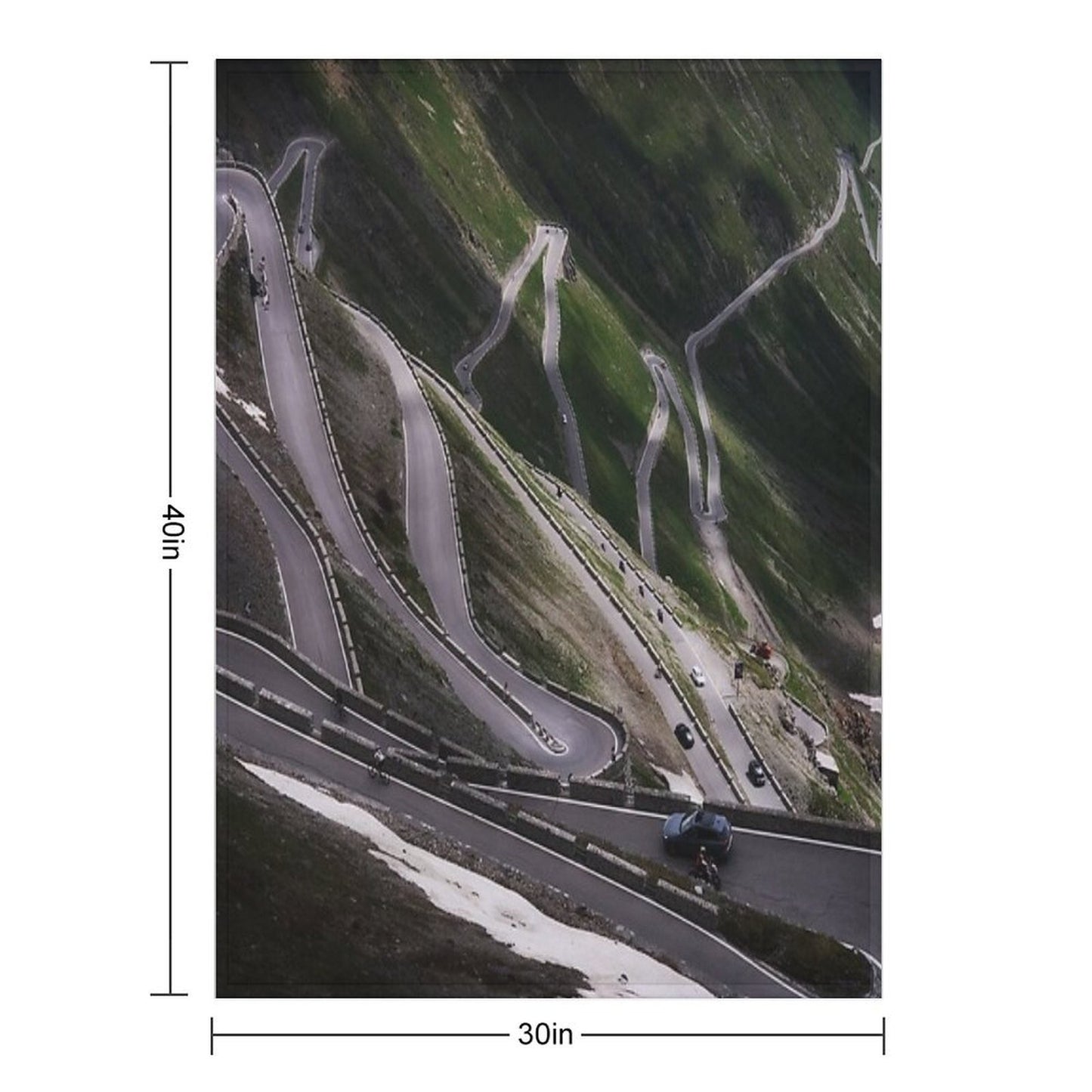 Stelvio Pass Winding Road, Italian Alps Throw Blanket